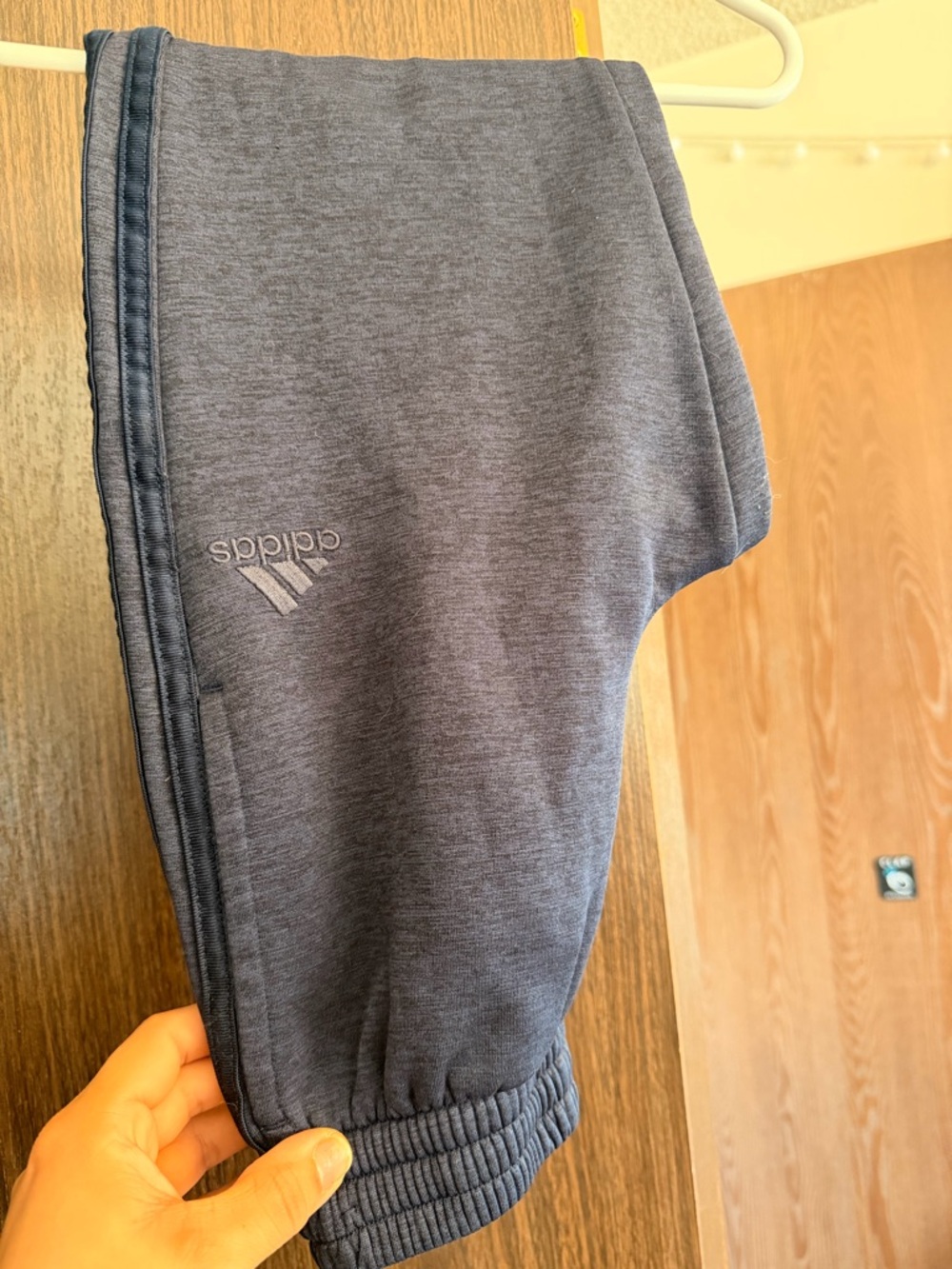 adidas Kids Heather Navy Gray Jogger Sweatpants